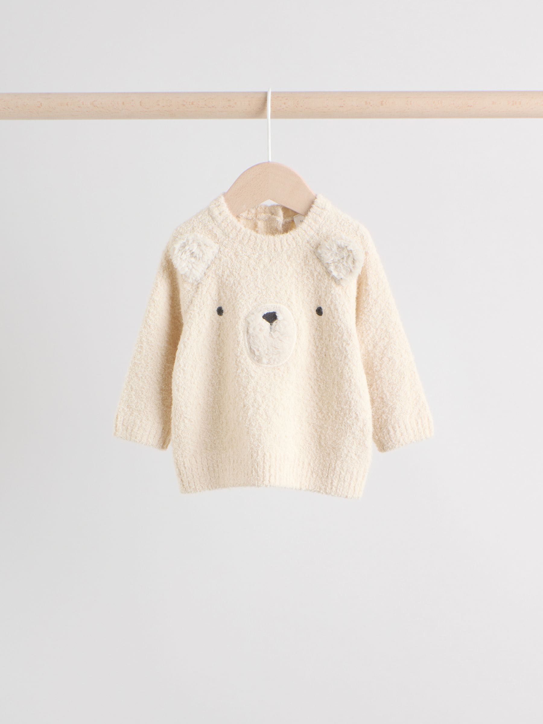Neutraal met beren - Babyset van gebreide top en legging (0mnd-2jr)