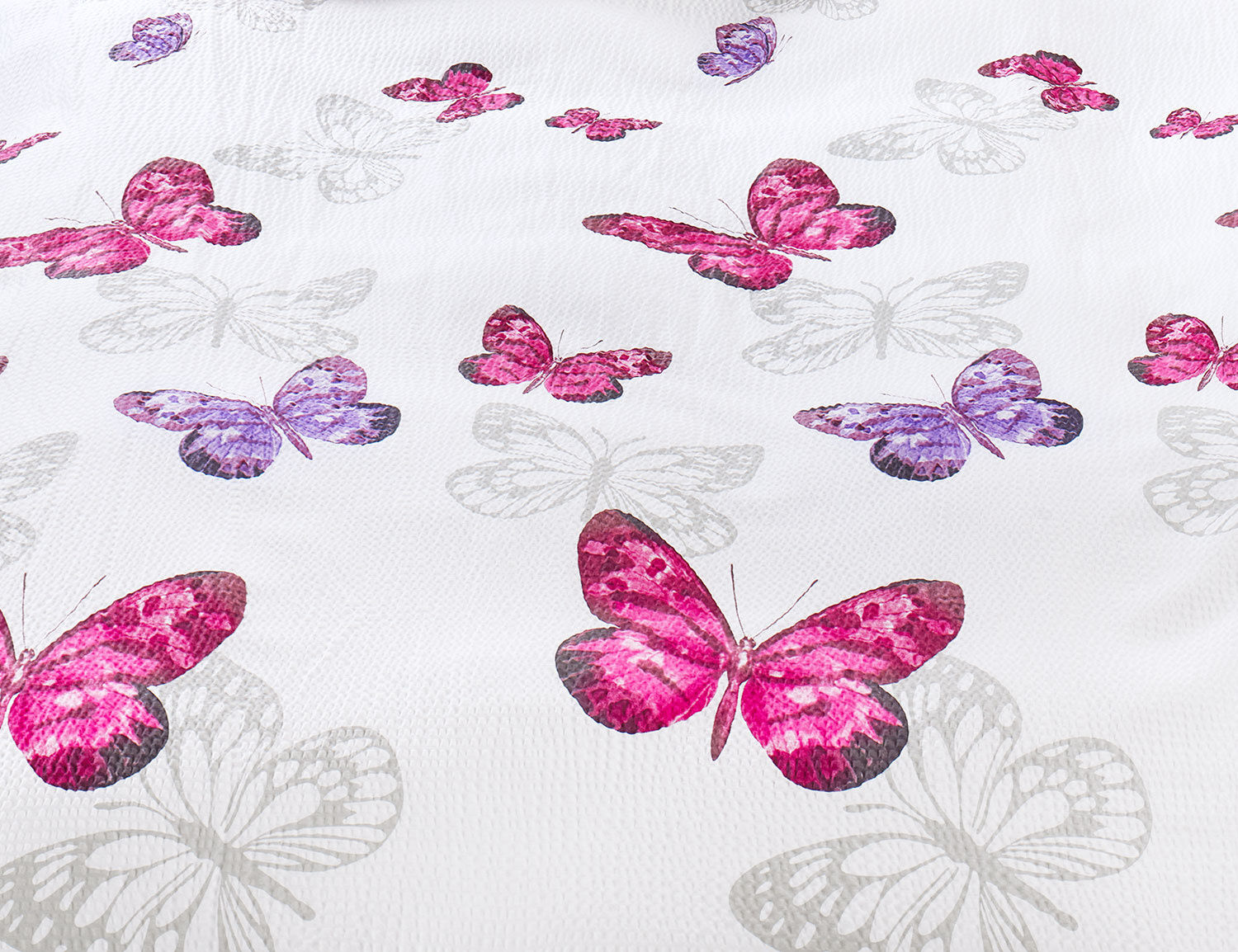 Bettwäsche mit Schmetterlingen pink-lila