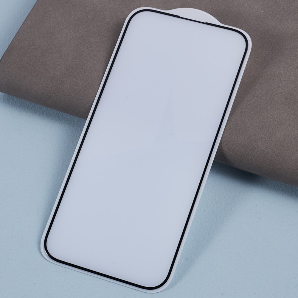 iPhone 15 Full-Screen Anti-Blue Light Vollbild Glas Display mit Rahmen - Schwarz