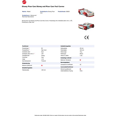Disney Pixar Cars 3, 1 stk. legetøjsbil