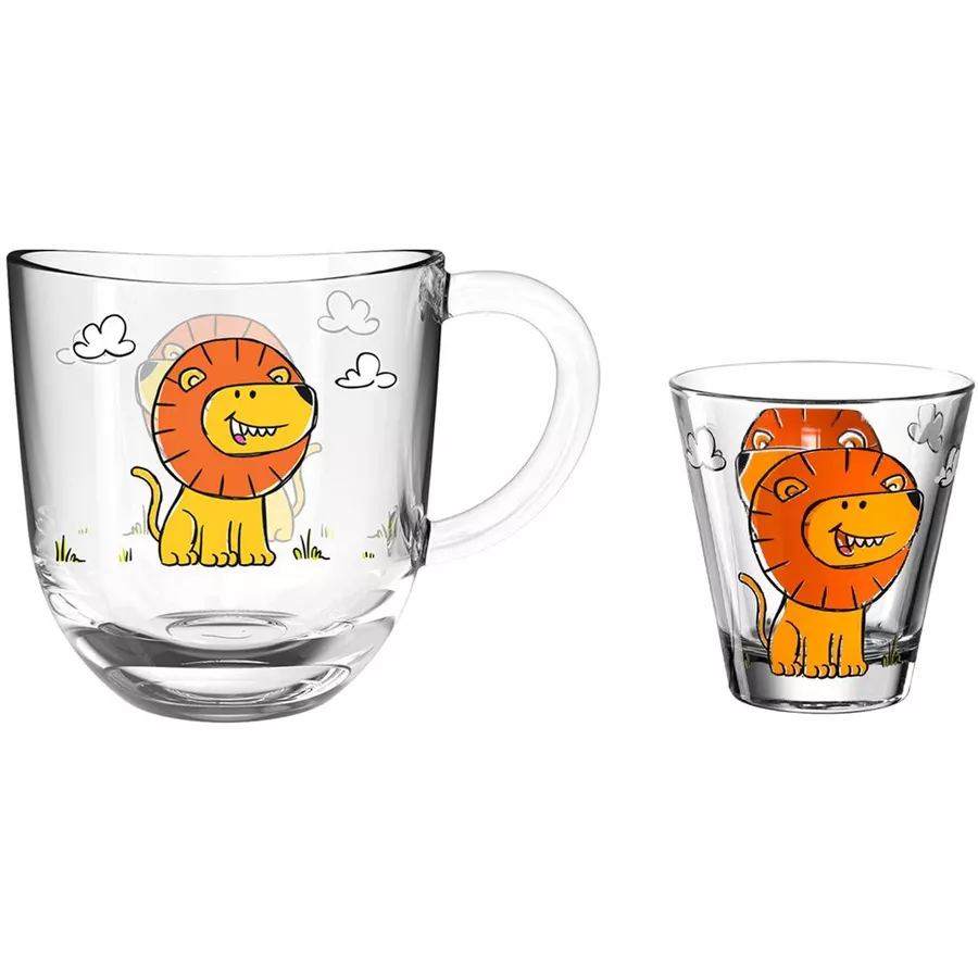 Leonardo Kindertasse und Trinkglas Bambini 2er Set gelb