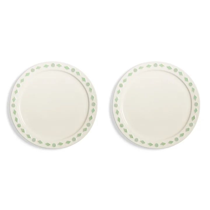 &klevering - Folk Teller, Ø 27,5 cm, mint (2er-Set)