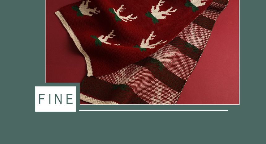 LANWO - Kerstpatroon gebreide sjaal