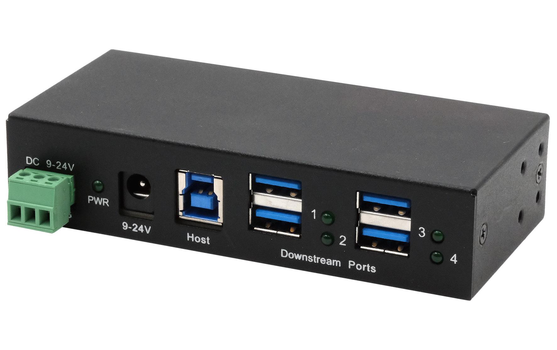 USB-Hub EX-11244HMS4-Port USB 3.0 HUB für Wand- und DIN-Rail Montage