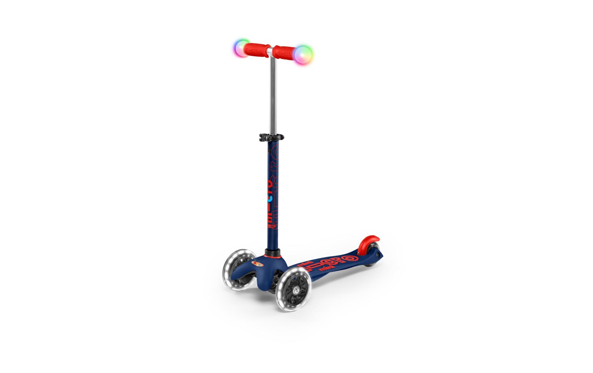 Kickboard Mini Deluxe Magic Navy Blue, LED<br>Magischer Fahrspass auf drei Rädern – Dunkelblau