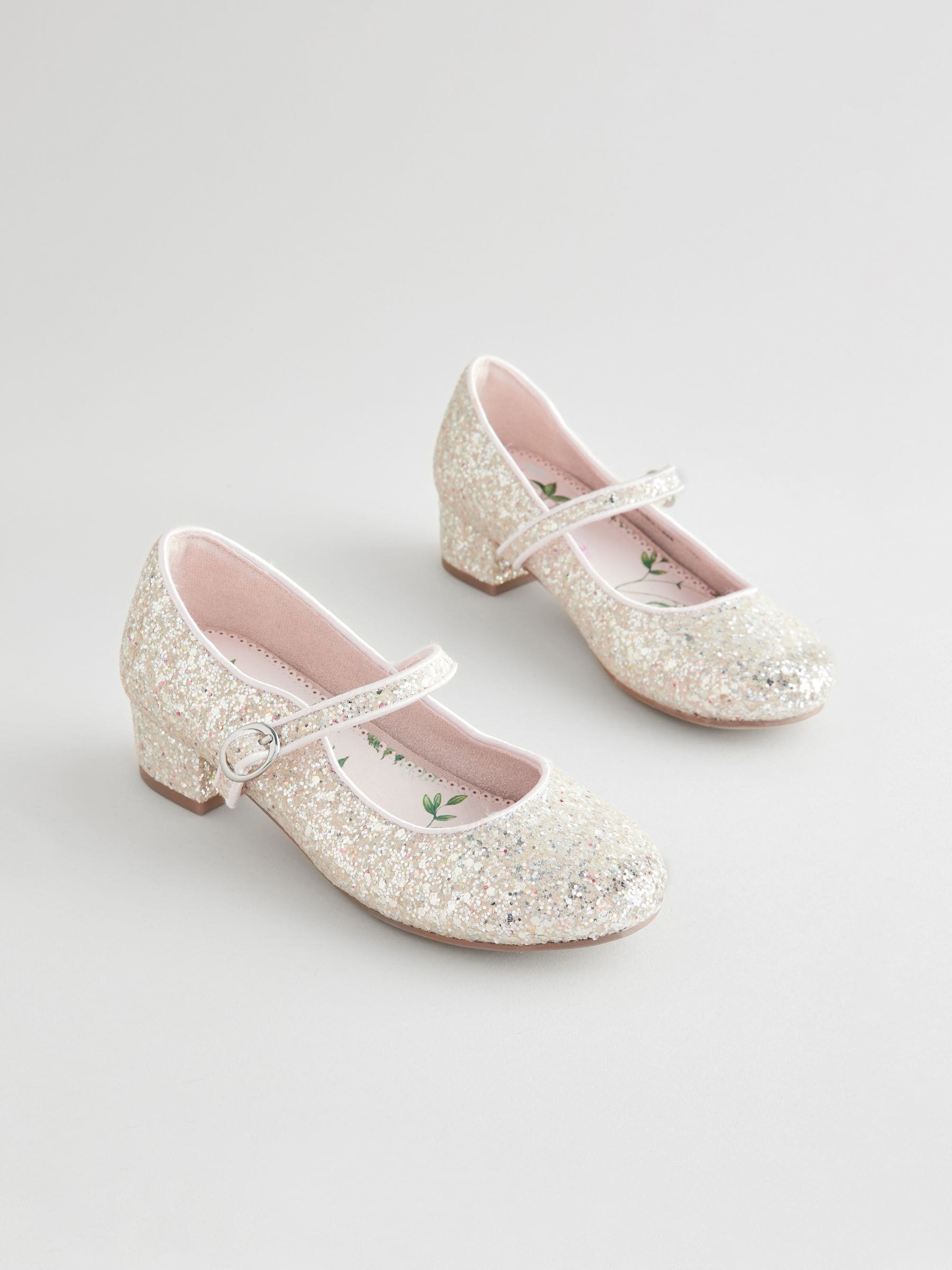 Ivoorkleurig met glitters - Mary Jane gelegenheidsschoenen