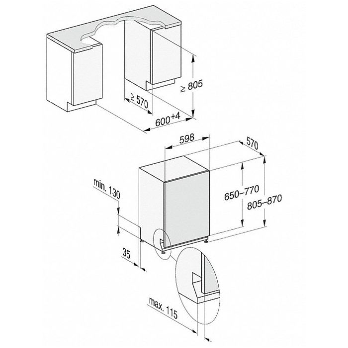 Miele Vollintegrierbarer Geschirrspüler G 7160 SCVI