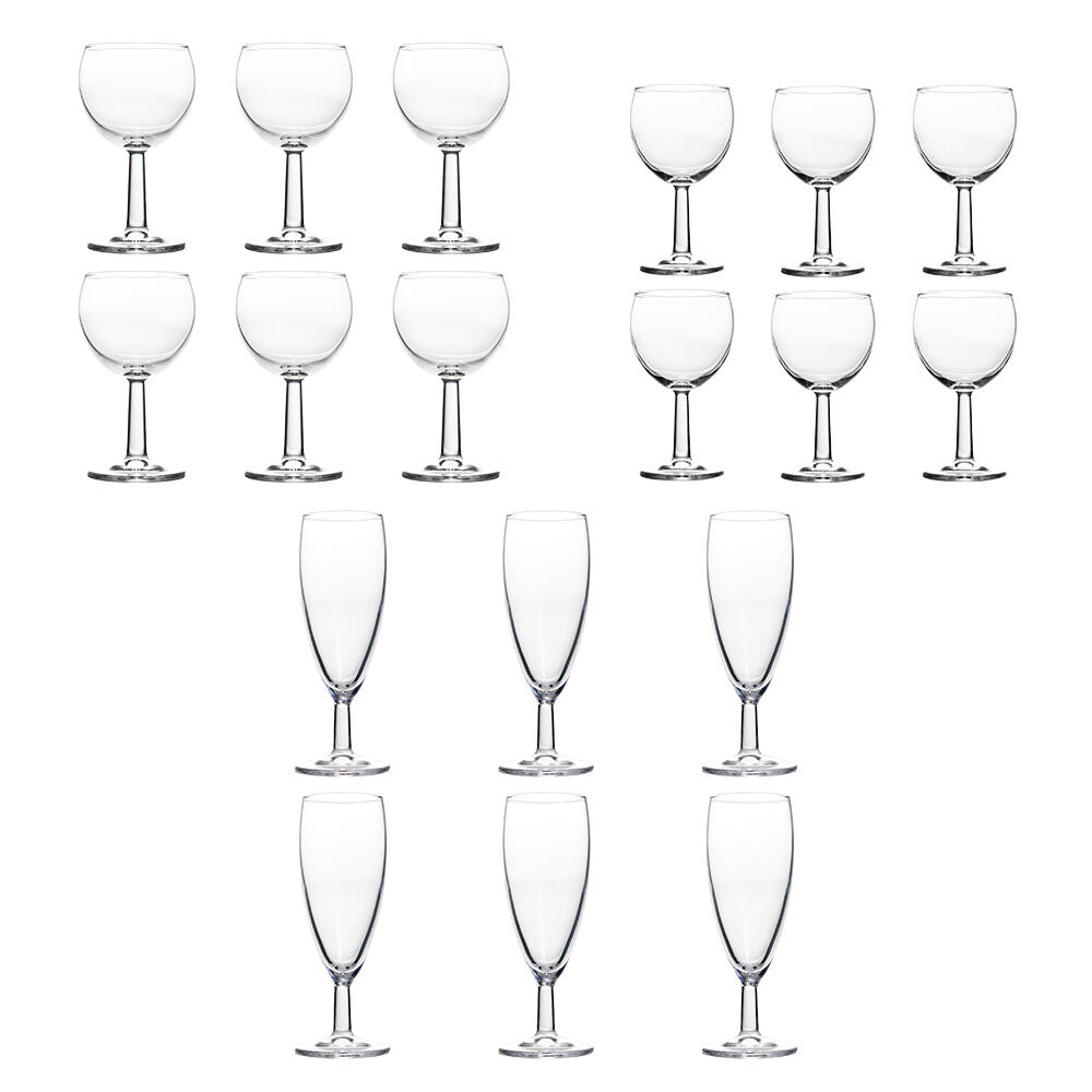Service verre à pied ballon et flûte 18 pièces
