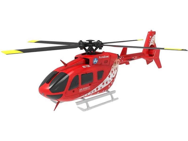 FliteZone Helikopter EC135 Air Zermatt 4-Kanal, 6G, RTF Kleiner Singlerotor EC135 Hubschrauber in Air Zermatt Lackierung mit 6G Gyro