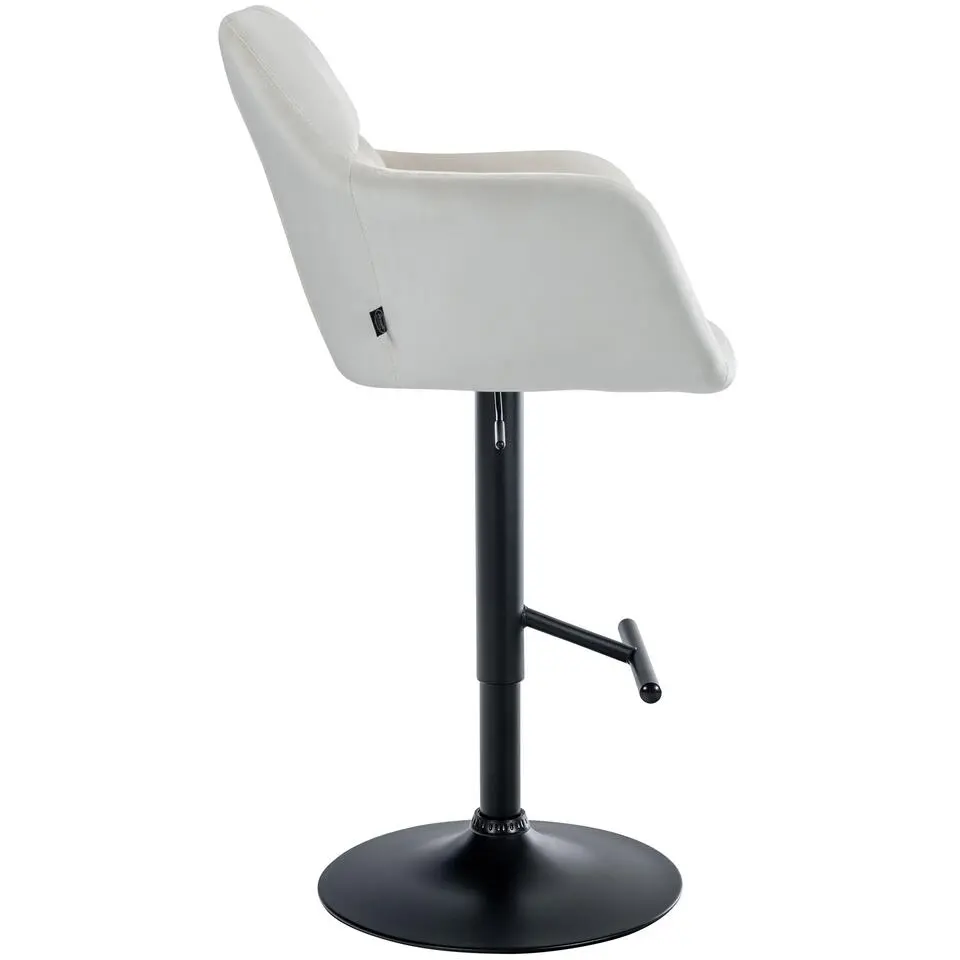 CLP Barkruk Natoma zwart Frame - Fluweel - creme