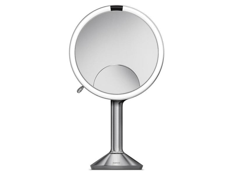 Simplehuman Kosmetikspiegel mit Sensor Trio Silber Schminkspiegel mit 3 verschiedenen Vergrösserungen