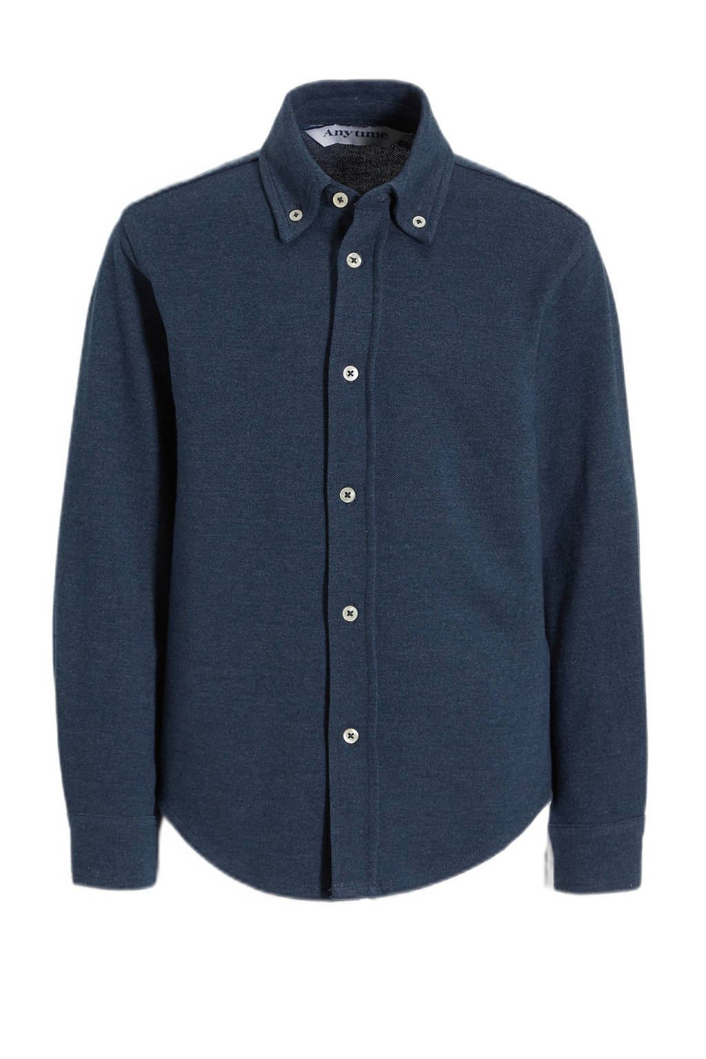 anytime jersey overhemd donkerblauw