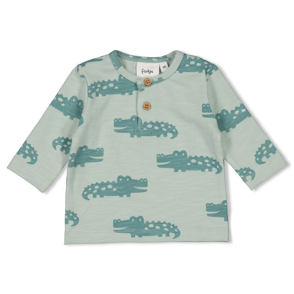 Feetje Feetje longsleeve aop - You Croc my World mint