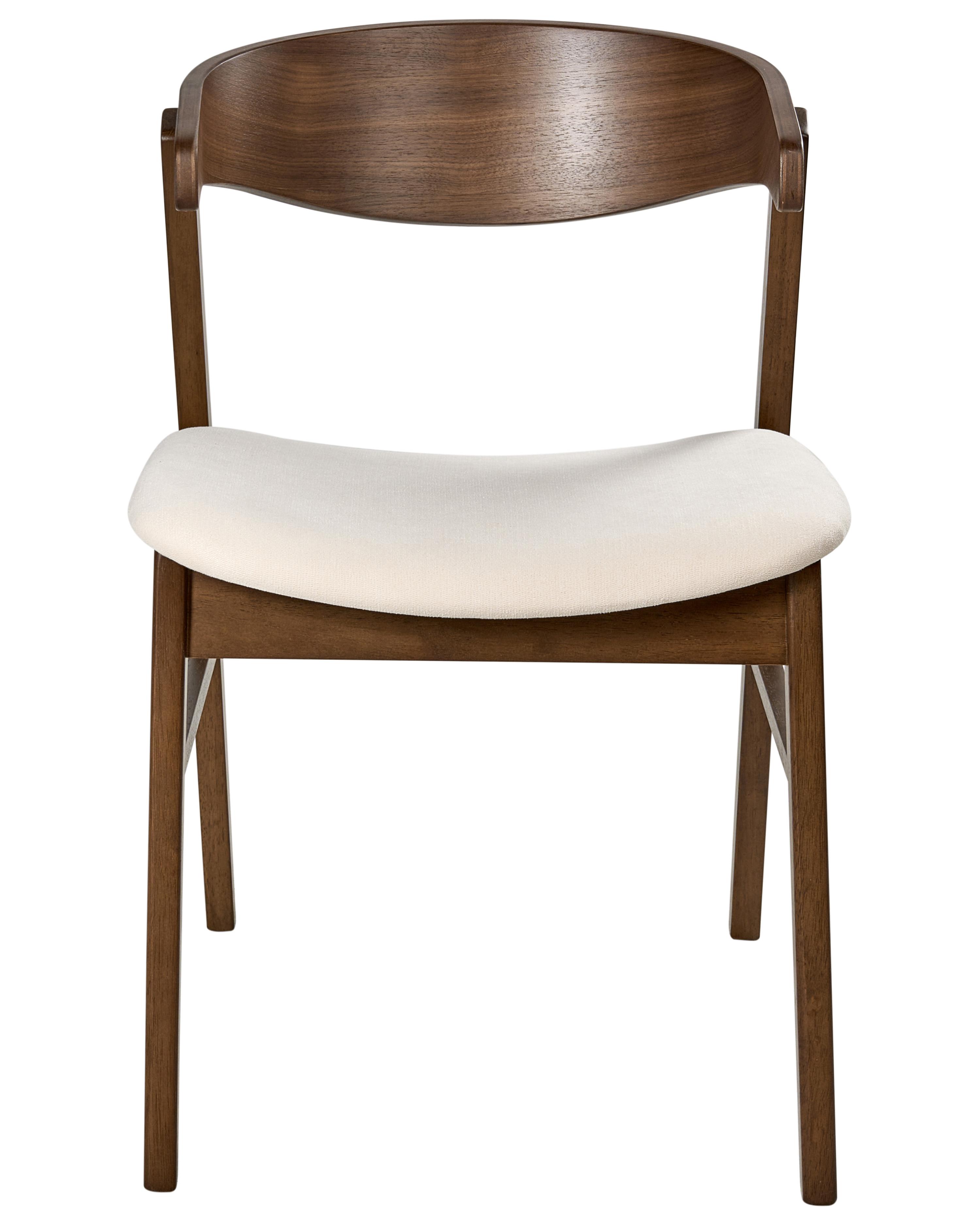Set van 2 eetkamerstoelen LILLY Gebroken wit/donkerbruin