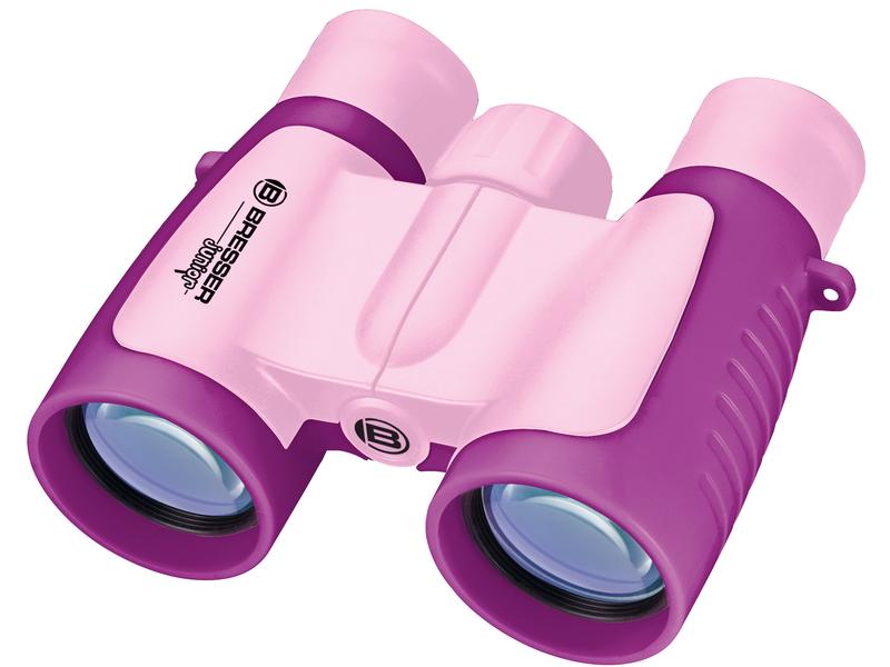 Bresser junior Outdoor Kinderfernglas Junior 3 x 30 pink Kinder-Feldstecher mit 3-fach Vergrösserung