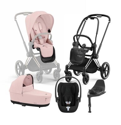 Cybex Priam Duovogn inkl. Cloud T & Base, Peach Pink/Chrome Black