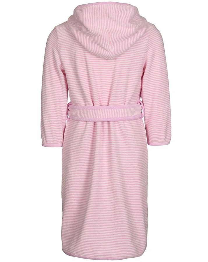 Frottee-Bademantel GIRLY geringelt in rosa/weiß