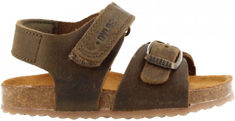 Develab 48195 leren sandalen kaki Groen Jongens Leer Effen 23