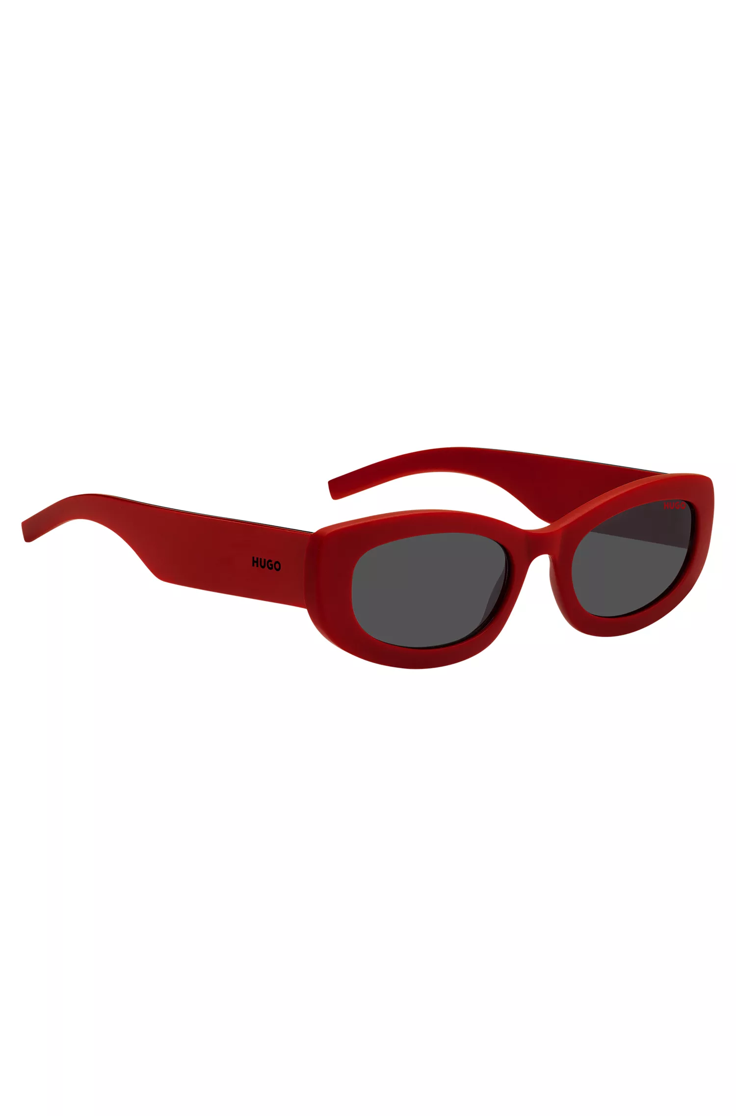 Óculos de sol HUGO Red-Red com hastes personalizadas com a marca.