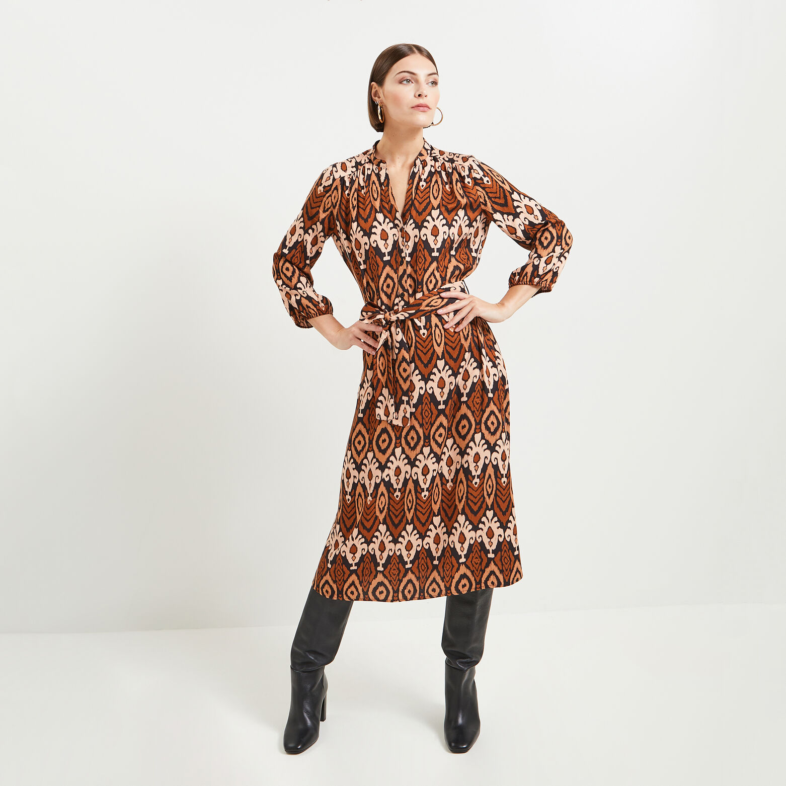 Robe mi- longue imprimée femme
