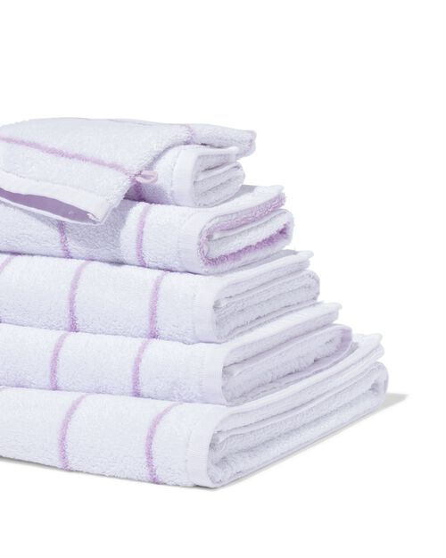 serviettes de bain qualité épaisse avec rayures lilas