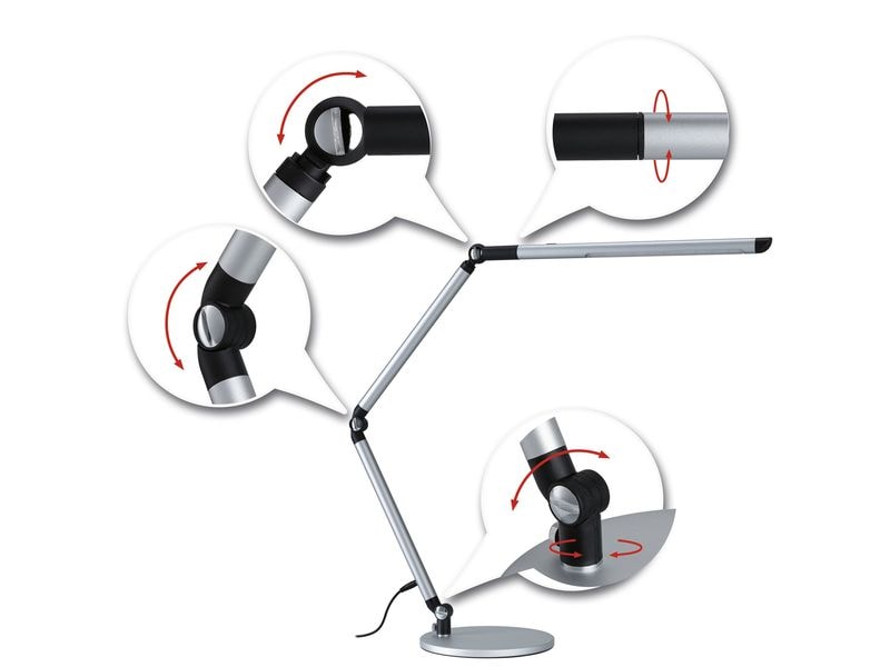 Paulmann Schreibtischleuchte LED 3-Step-Dim Silber Dimmbare Schreibtischleuchte