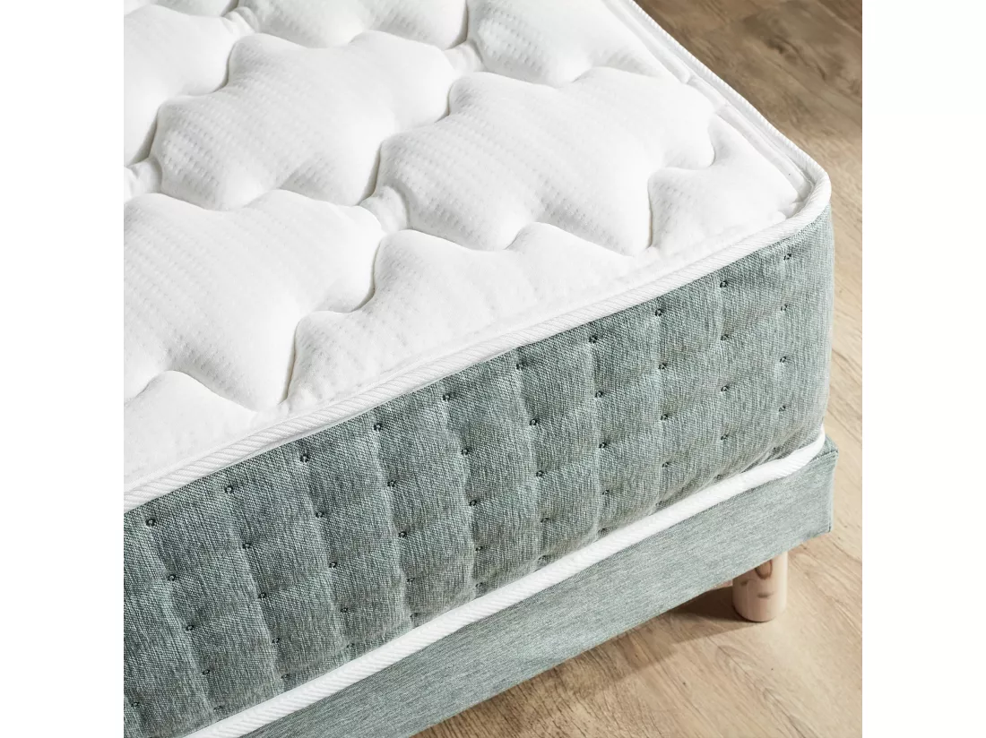 Ensemble matelas HYGGE et sommier : confort ferme et 7 zones Dimensions - 140 x 190 cm
