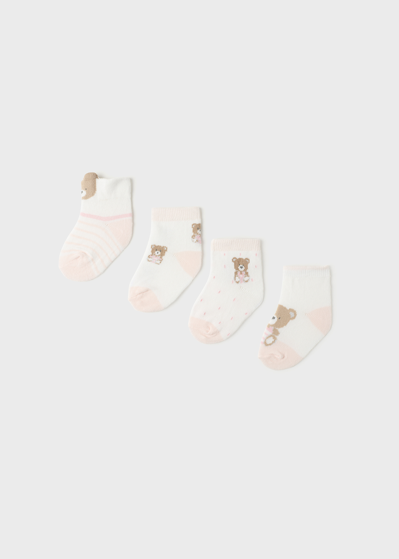 Pacote com 4 pares de meias estampadas para recém-nascidos