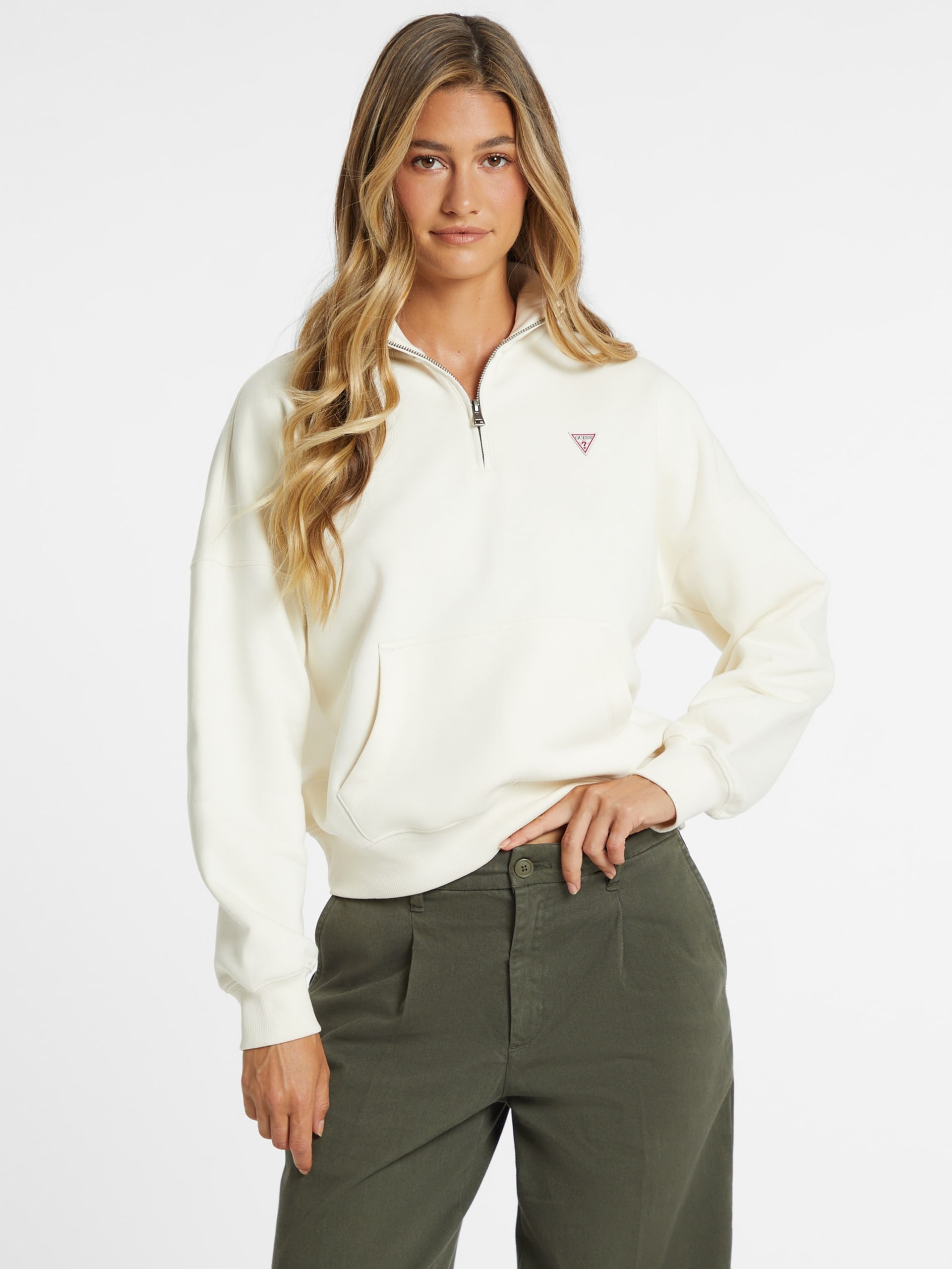 Moletom oversized com mini zíper triangular