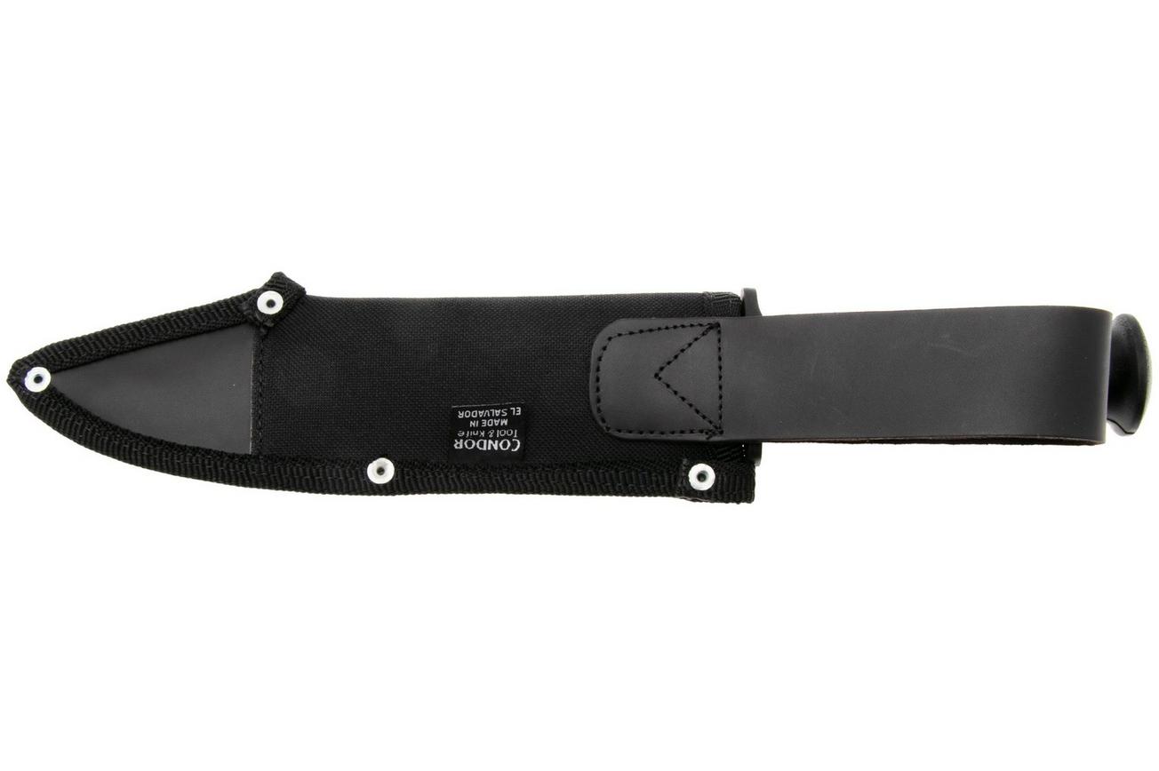 Condor Darkxason CTK1338-7.7HC Powdercoated 1075, Black Polypropylene, vaststaand mes