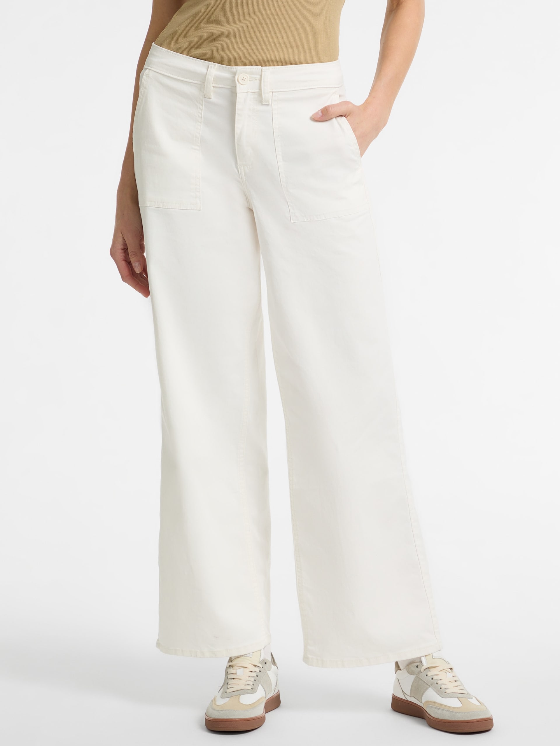 Calça jeans utilitária de perna larga