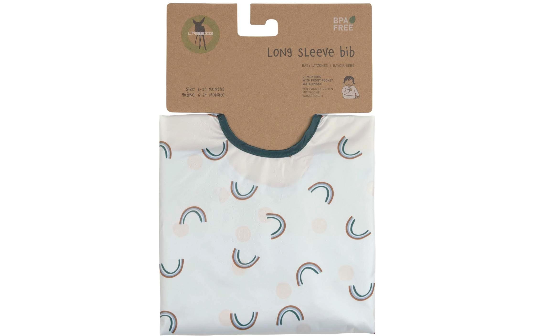 Ärmel-Lätzchen 2er Set Smile Sky Blue 80 x 36 cmLangarm-Lätzchen Happy Rascals für Kinder