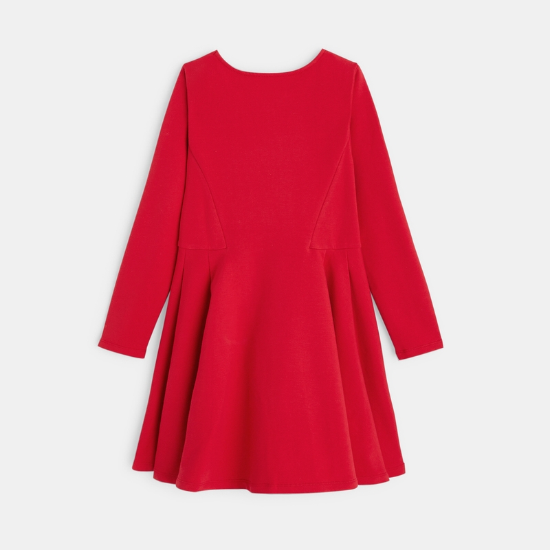 Robe unie en jersey milano rouge fille