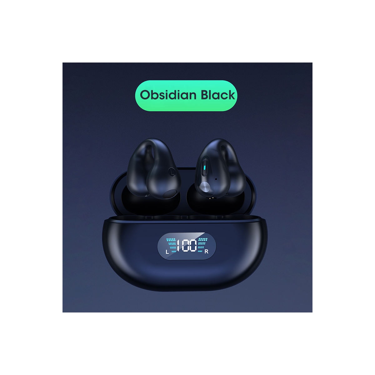 Trådløse åpne øre-hodetelefoner Bluetooth 5.2 Sort