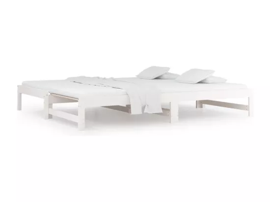 Lit coulissant sans matelas blanc 2x(90x190) cm