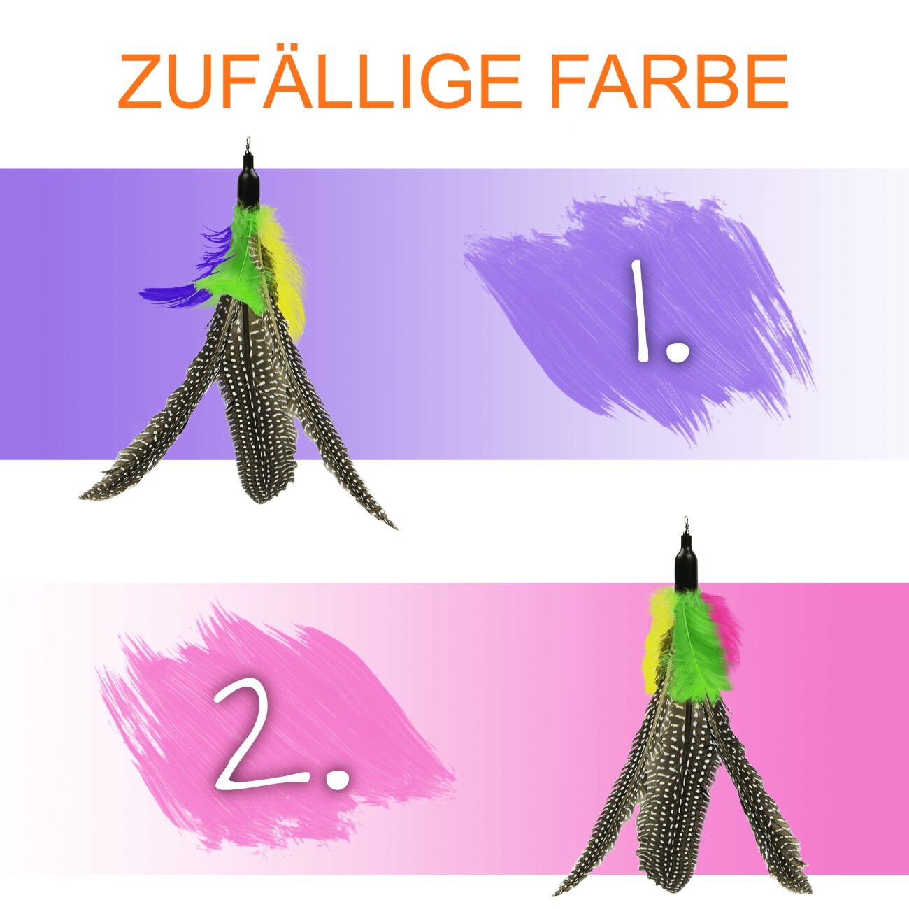 Schlitzohr Katzenangel Federanhänger 5x