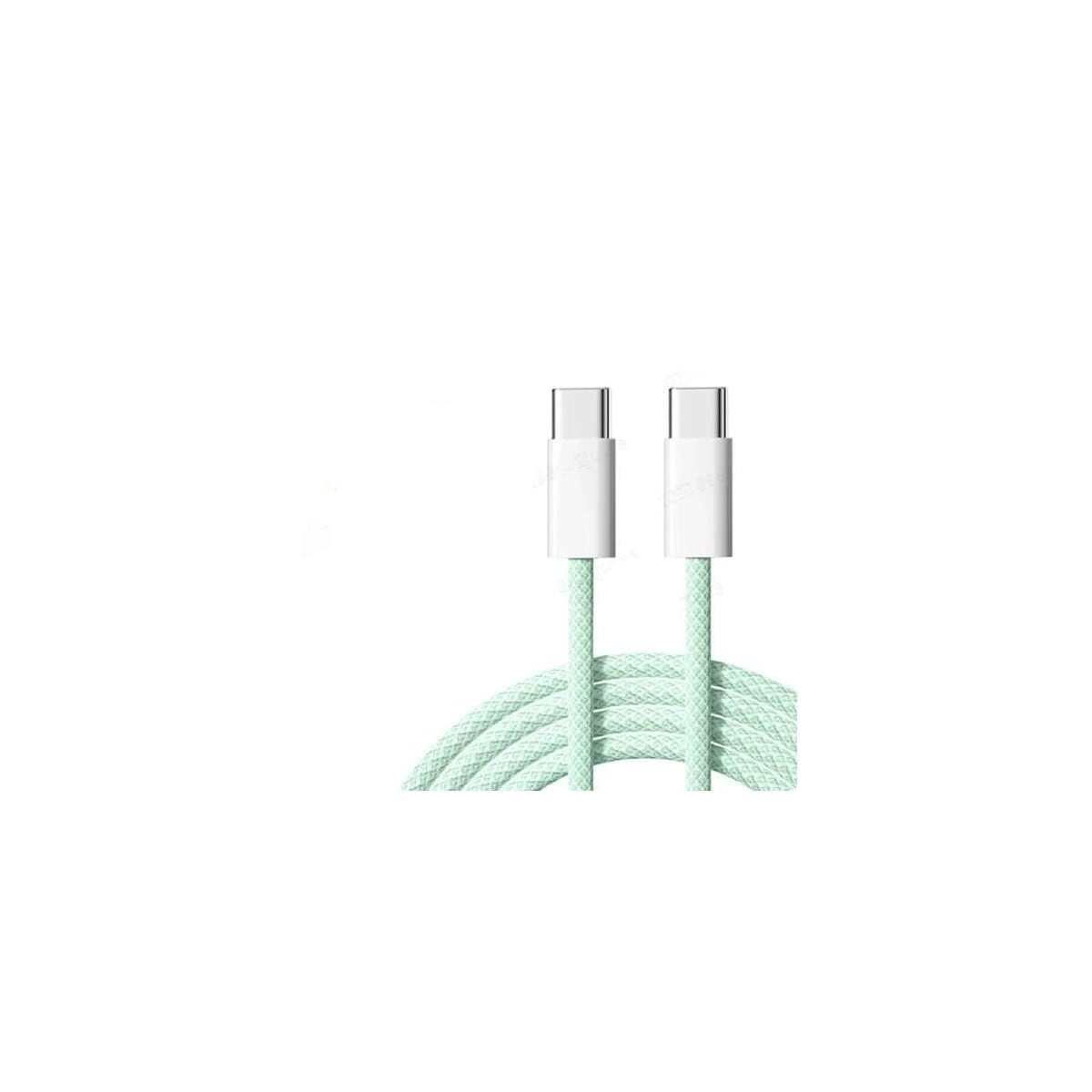 NÖRDIC 0,5m USB 2.0 USB-C til C-kabel for iPhone 15/15 Pro/15 Plus/15 Pro Max 3A 480Mbps 60W grønn