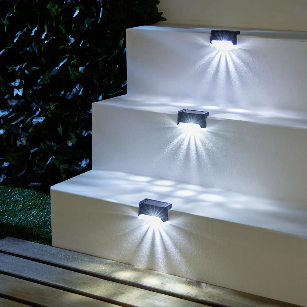 Lot de 3 lampes éclairage sol et escalier LED blanc froid