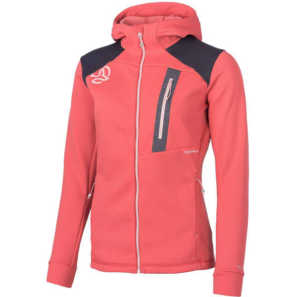 Veste polaire randonnée TERNUA KARASAN HOOD JKT W DEEP CERISE