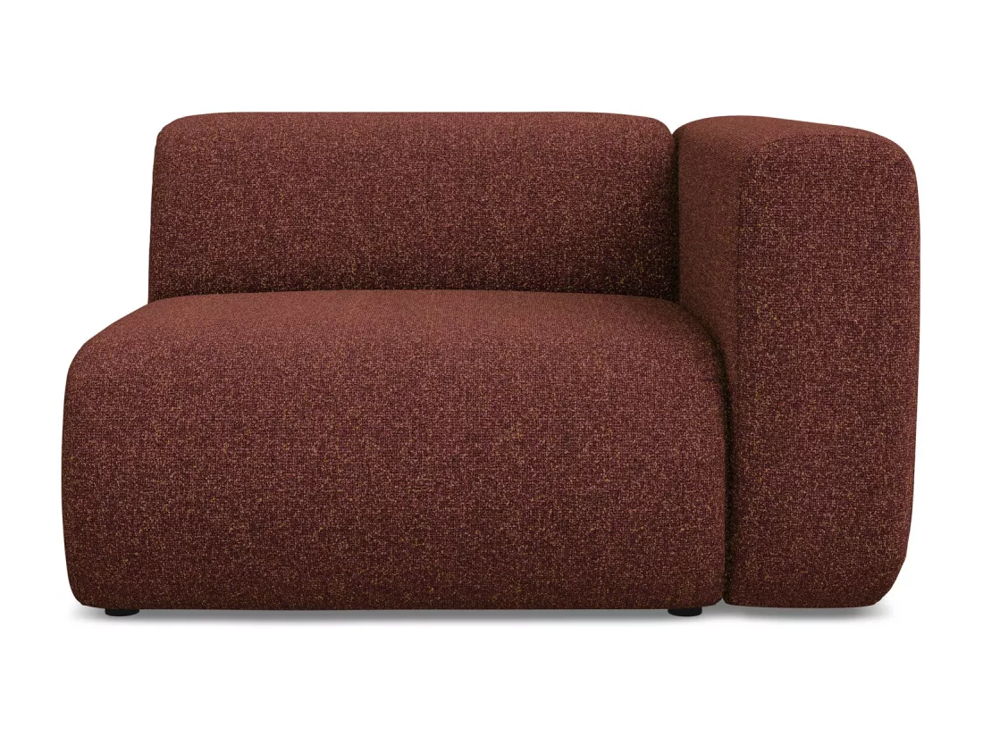 Module avec accoudoirs droit en tissu texturé - bourgogne - EKAHI