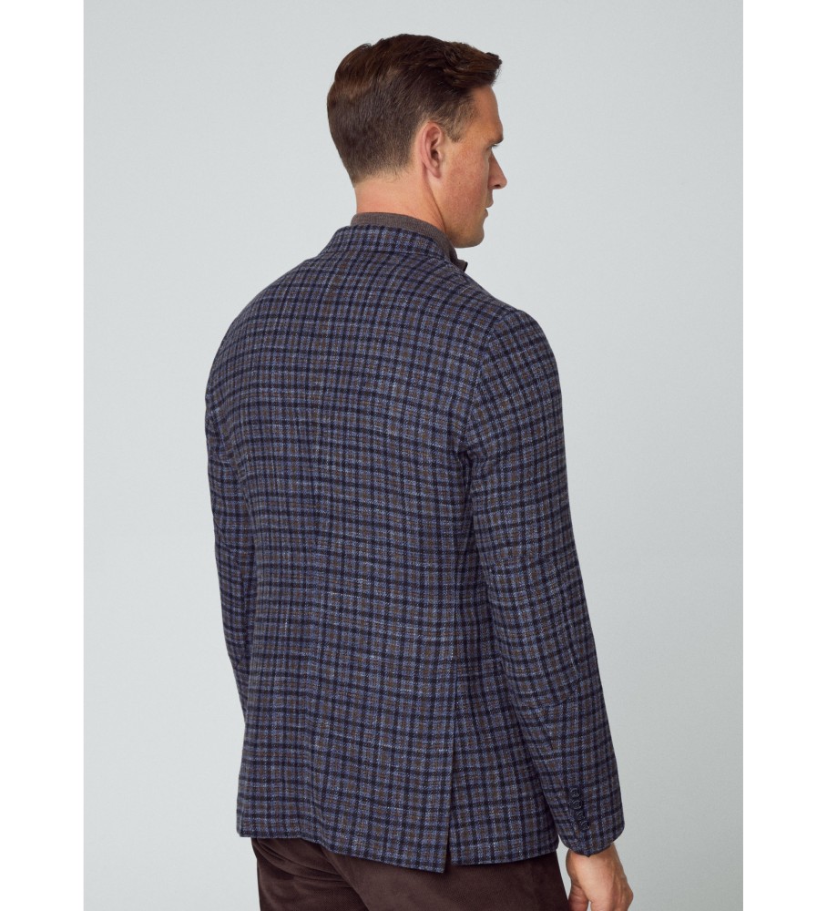 Hackett Americana Mini Check azul marinho