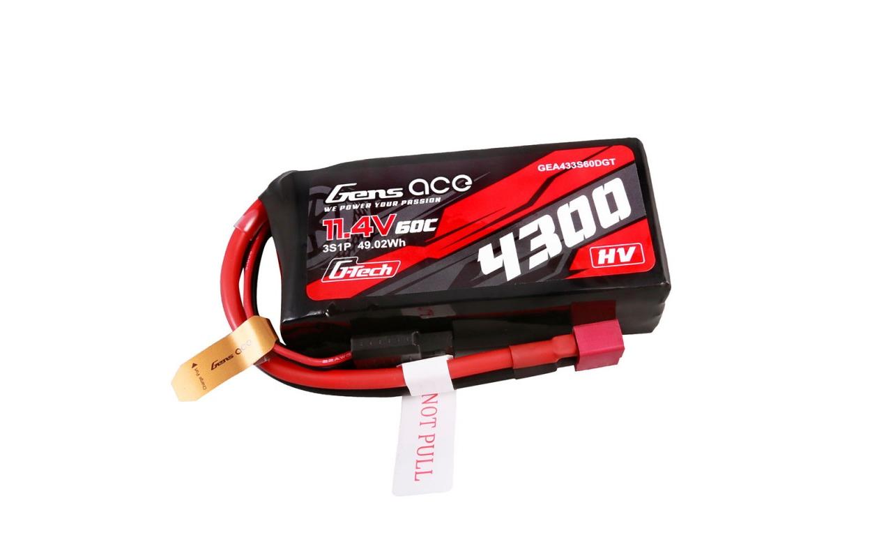 RC-Akku LiHV 4300 mAh 11.4 V 60C G-Tech3S LiPo HV Shorty Softcase Akku mit Deans Stecker