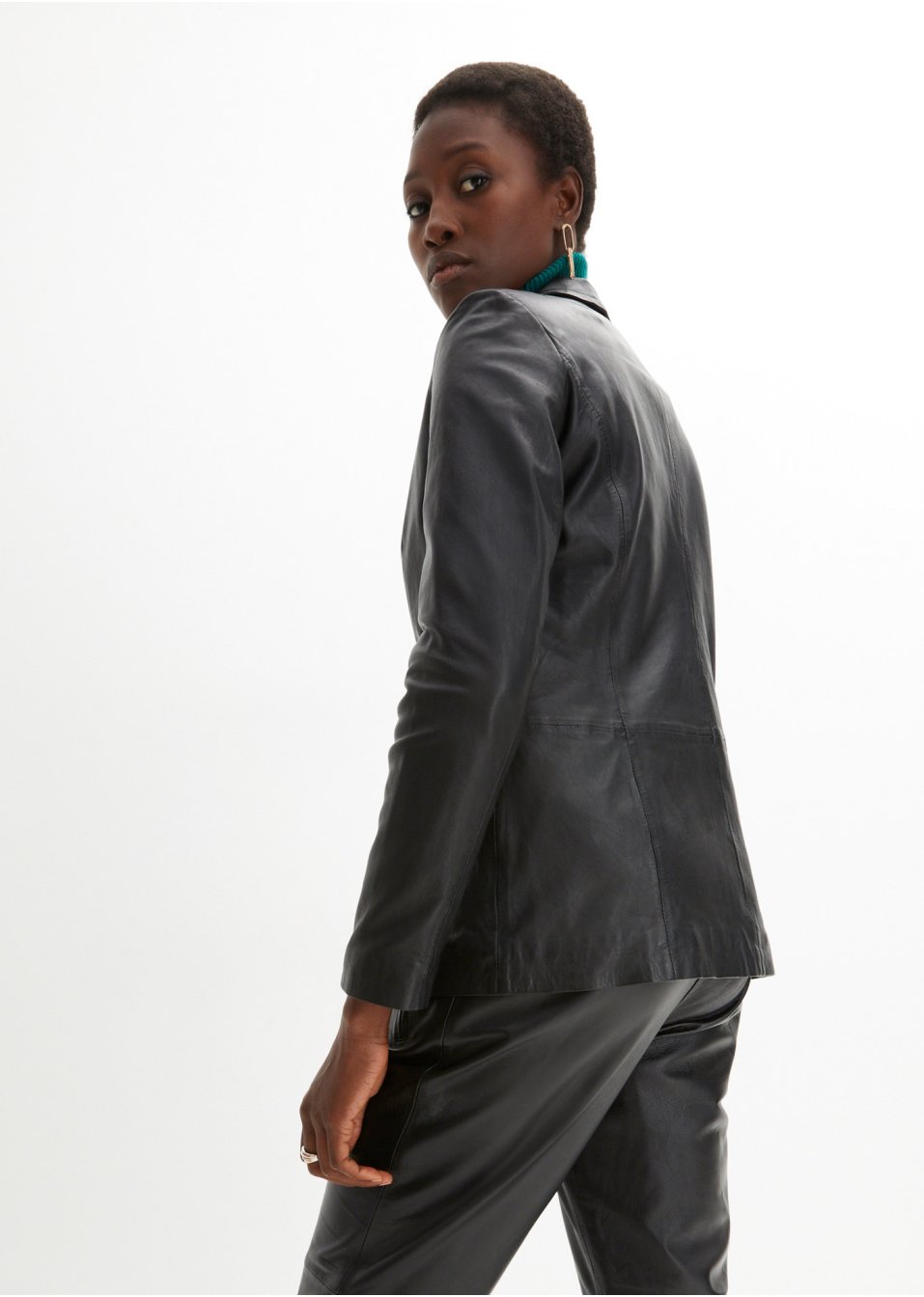 Blazer en cuir nappa d'agneau