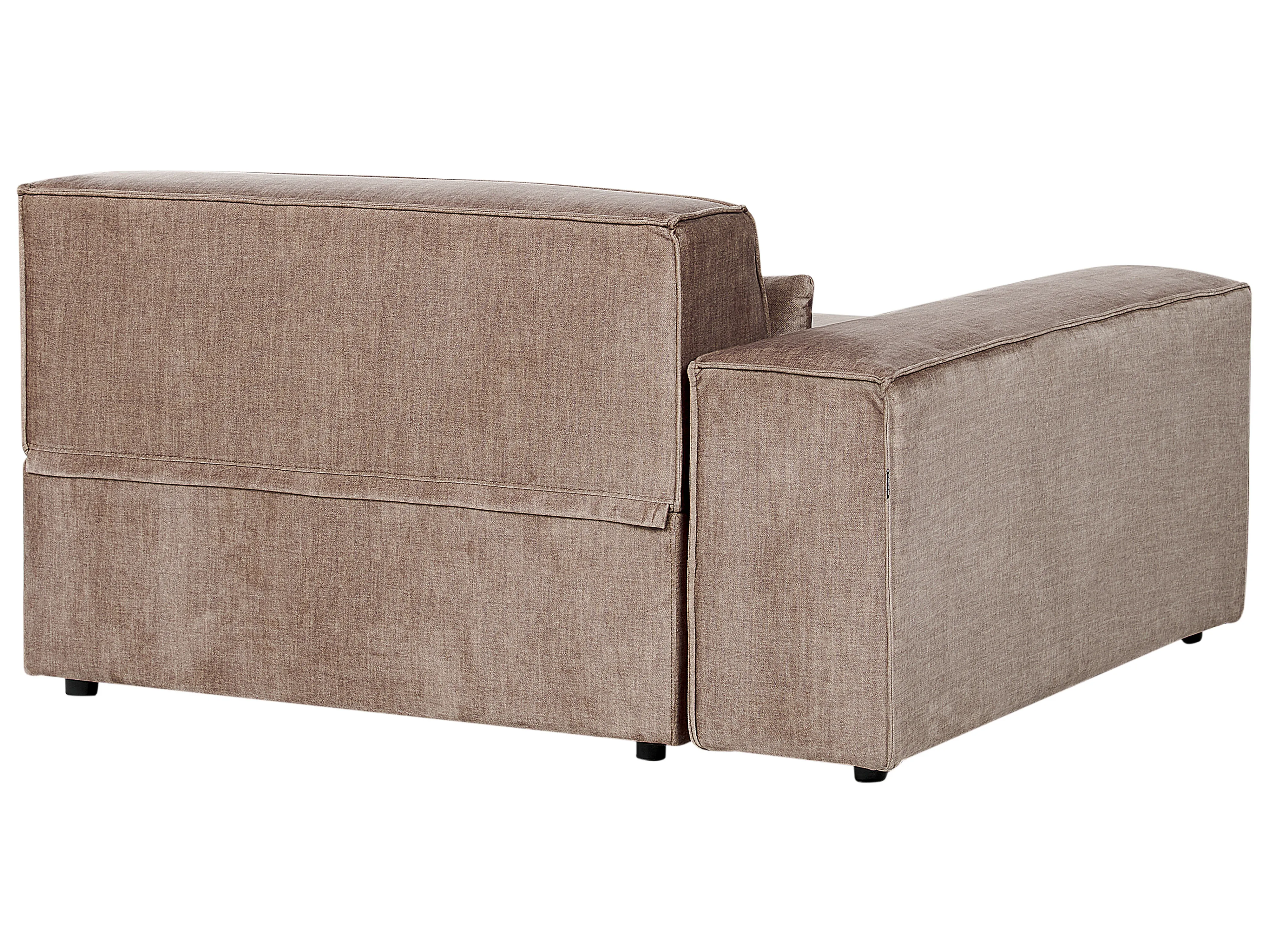 Rechtszijdige chaise longue HELLNAR Stof Lichtbruin