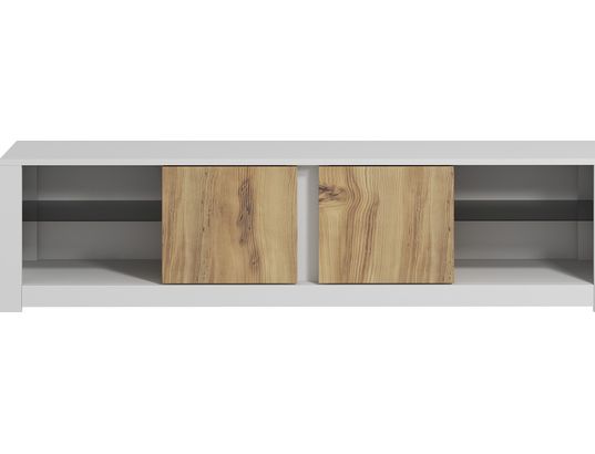 CONCEPT1 - Meuble TV Aydos chene blanc 180 x 35 x h45 cm