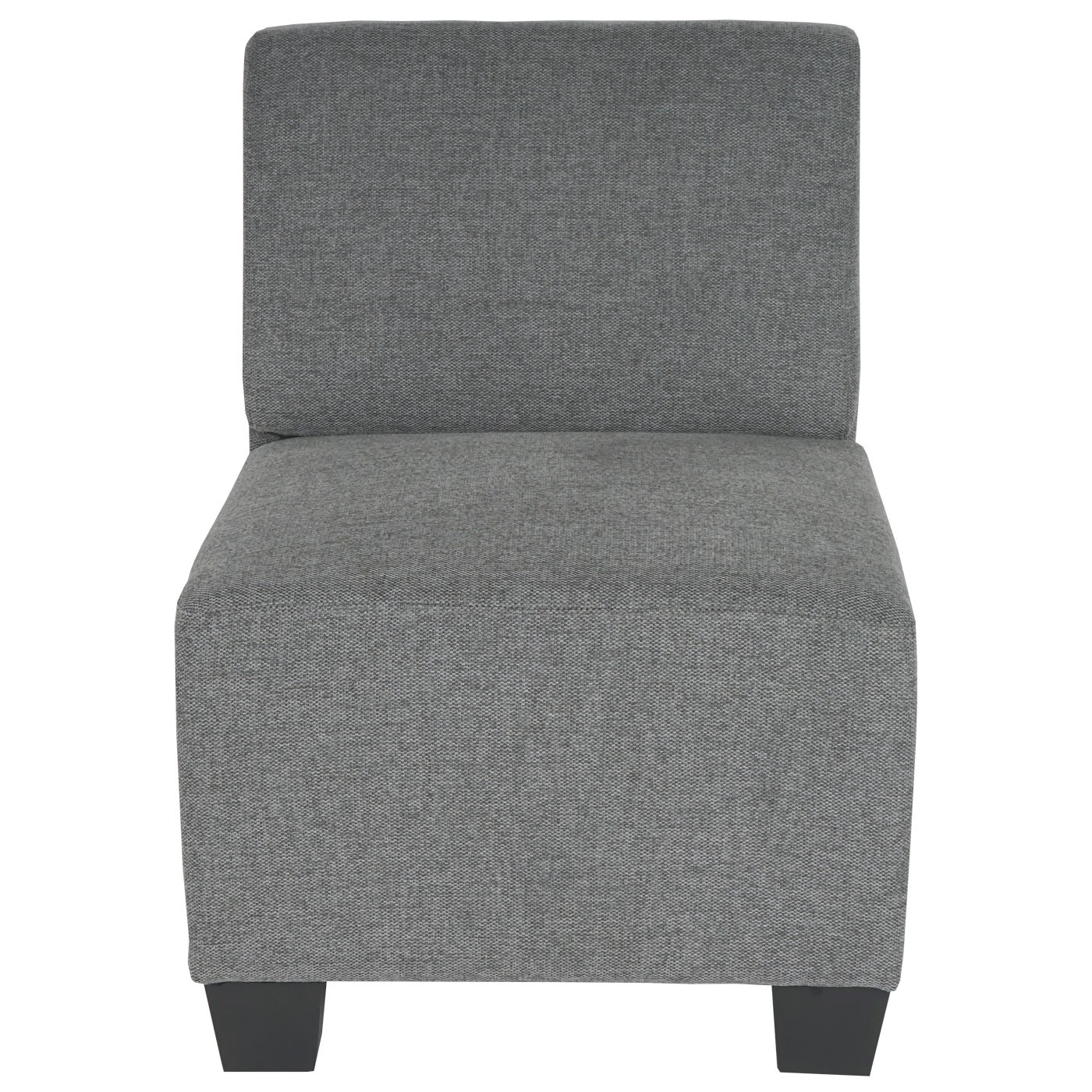 Modular 3-Sitzer Sofa Couch Moncalieri, Stoff/Textil ~ grau, ohne Armlehnen