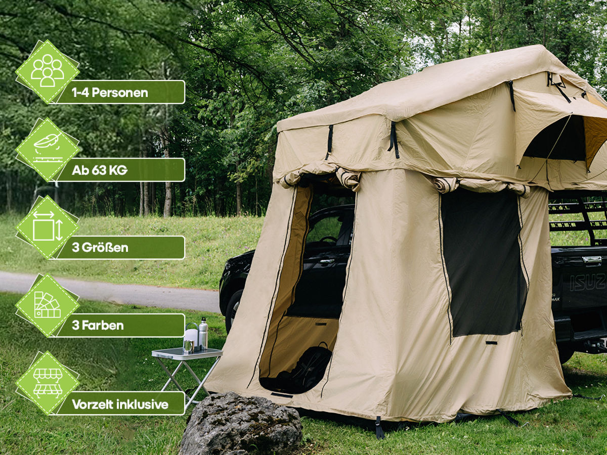 OutdoorU Family 4 Pers daktent incl. voortent & ladder - Green