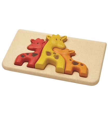 PlanToys Giraffen- Puzzlespiel - Natur/Gelb/Orange/ Rot