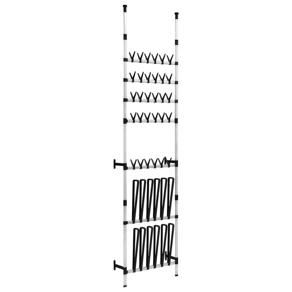 vidaXL - Schoenenrek - Zilver - Aluminium