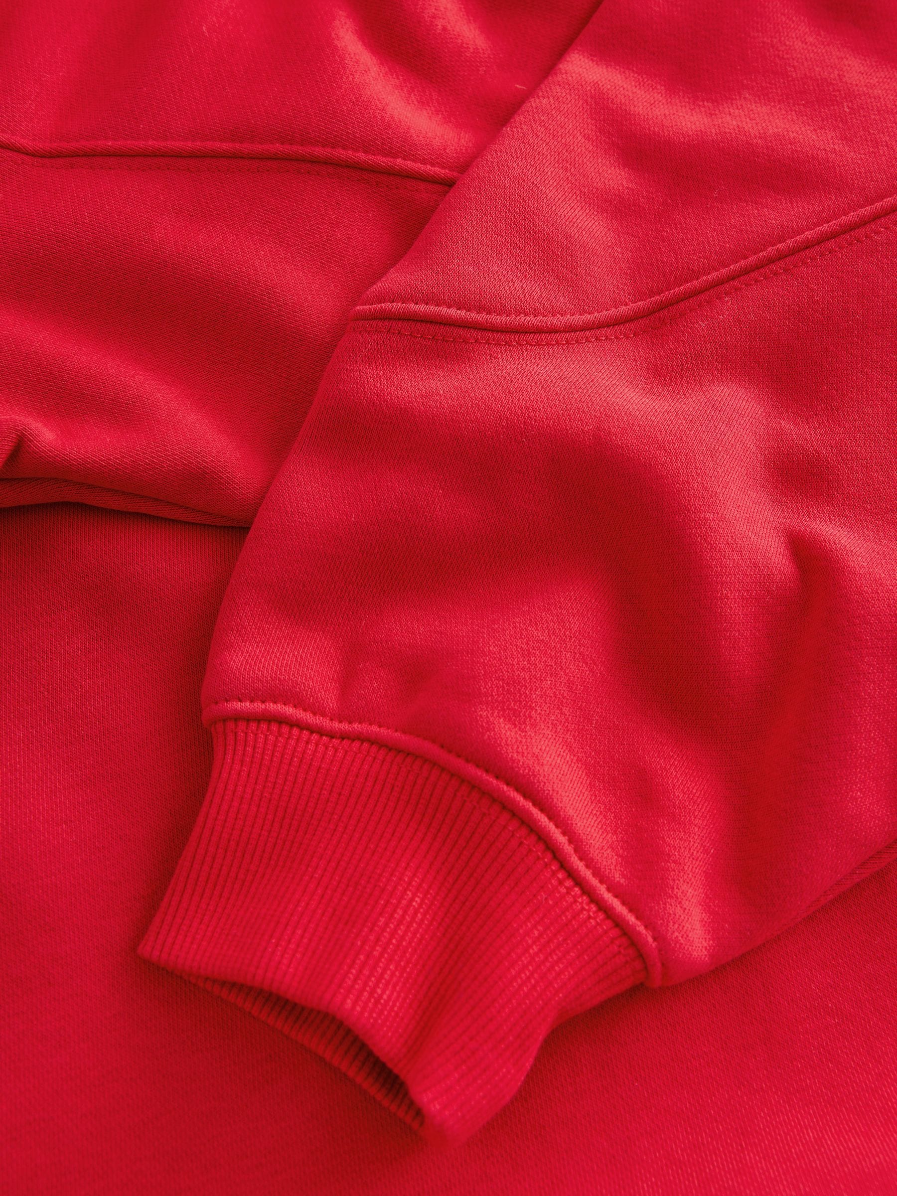 Karmijnrood - Relaxed Fit Heavyweight Longline Hoodie